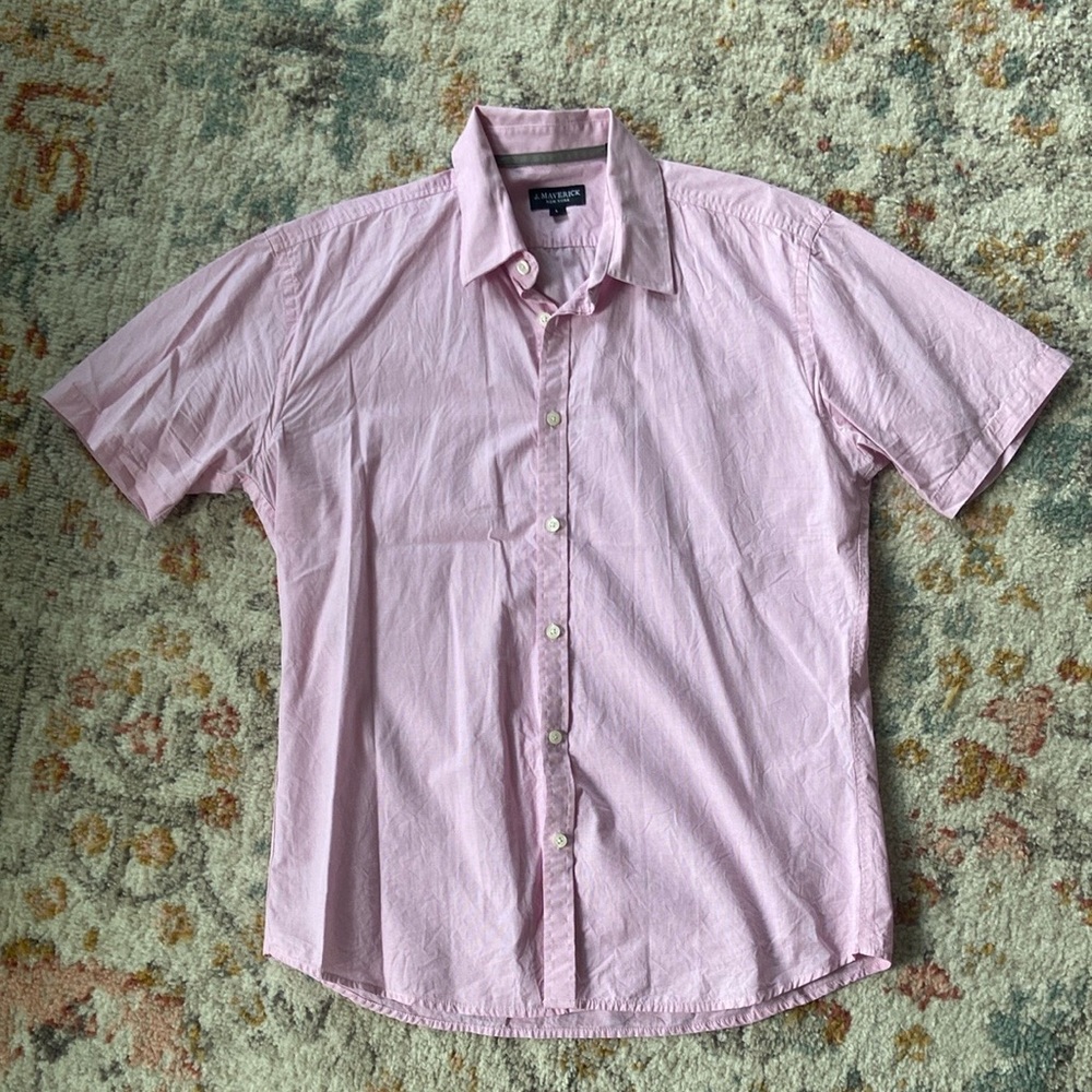 Pink Fitted Button Down Shirt